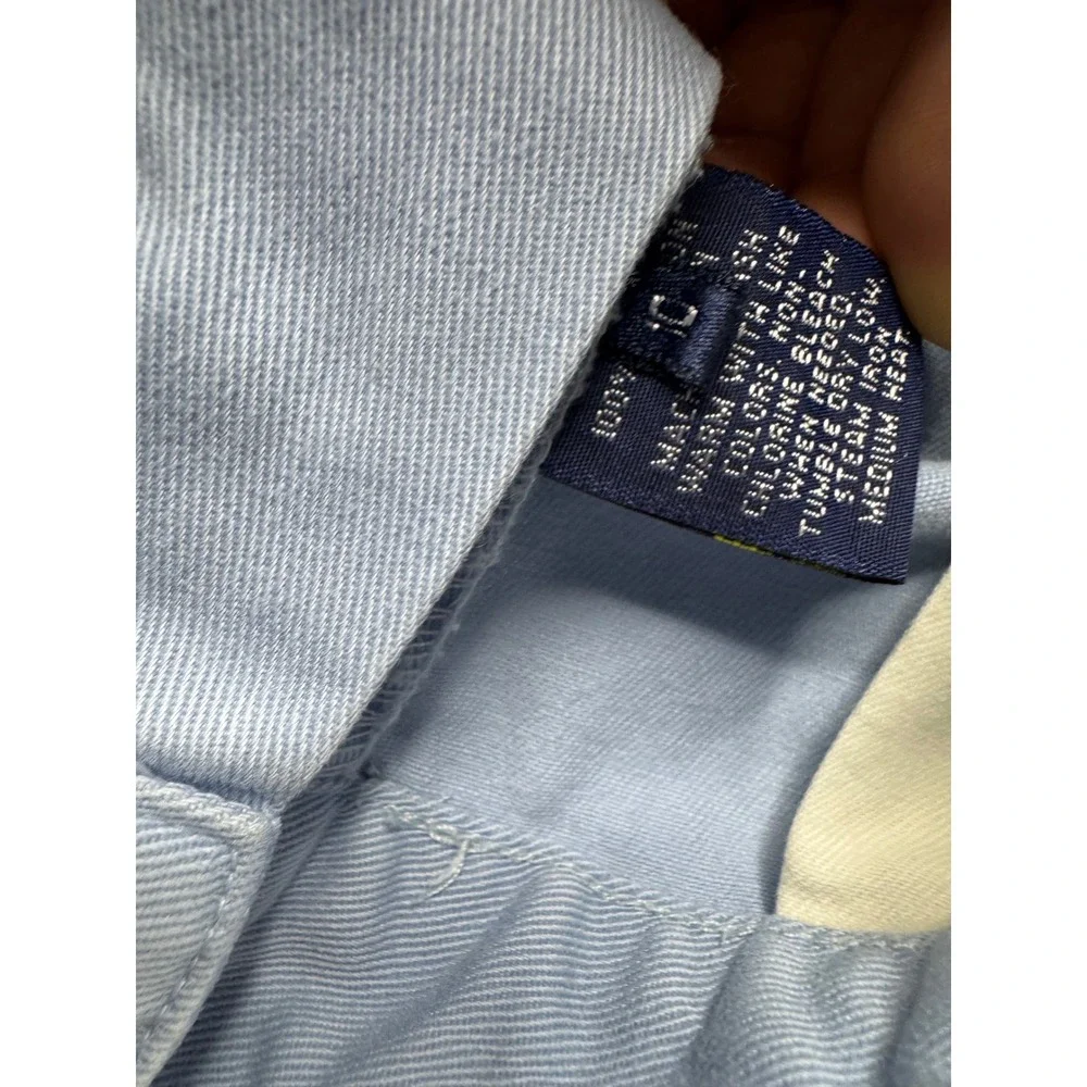 Ralph Lauren Sport Mens Light Blue Cotton Chino Shorts Size 10 Red Pony Logo